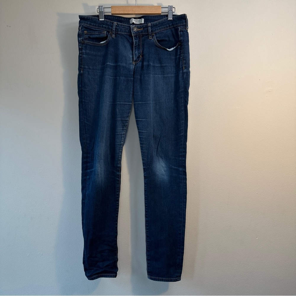 Abercrombie & Fitch Skinny Jeans Womens W30L31 Blue Denim Stretch DarkWash Faded